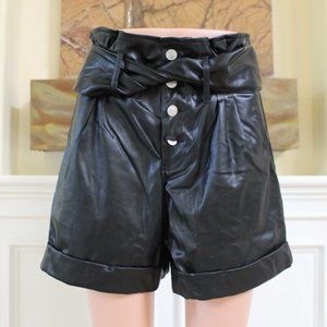 Black Pleather Shorts